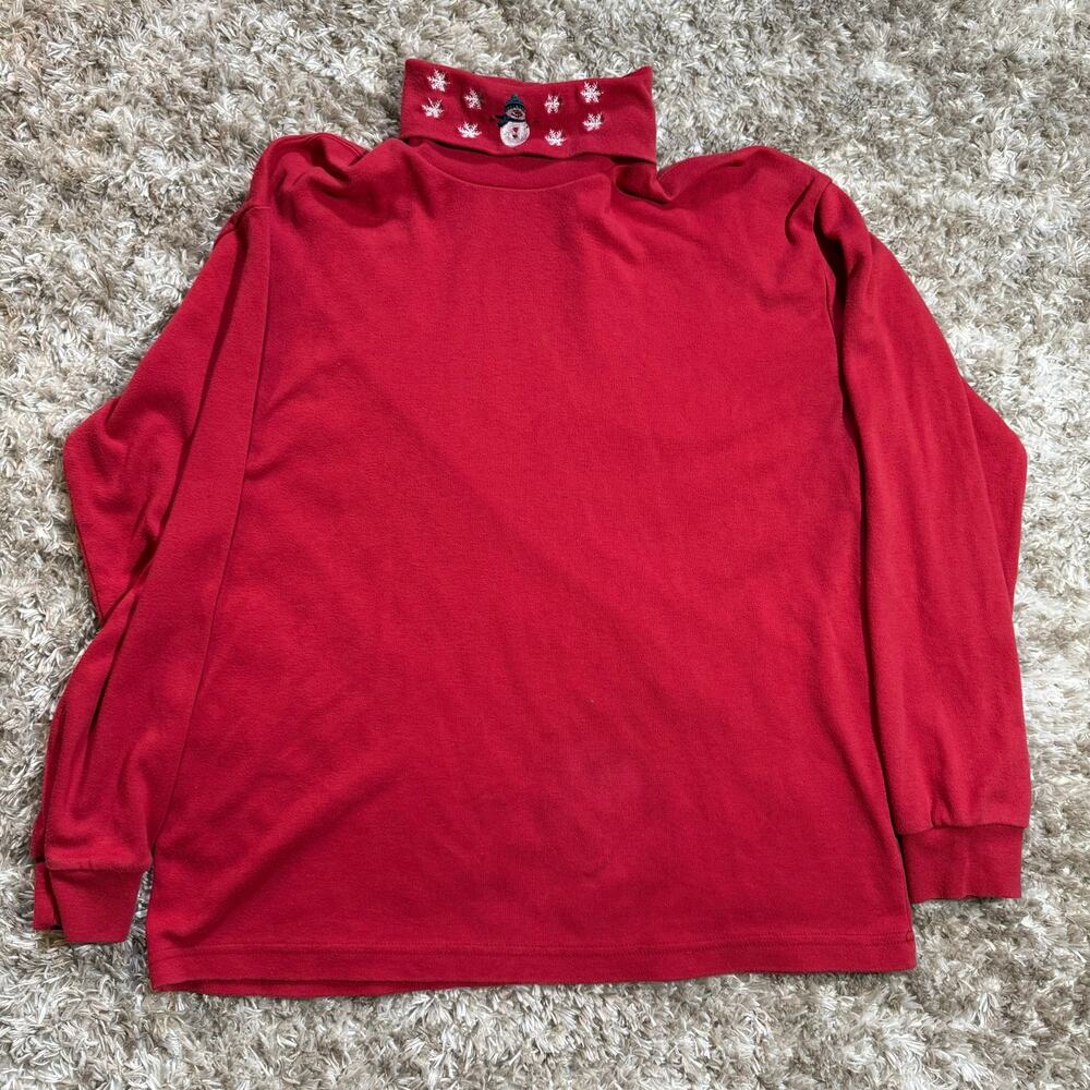 Willow Bay Snowman long sleeve turtle neck shirt Christmas vintage